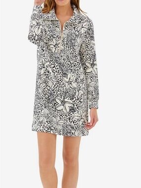 NWT Lilly Pulitzer UPF 50+ Eleni Dress in Onyx Lots To Spot, Size XS